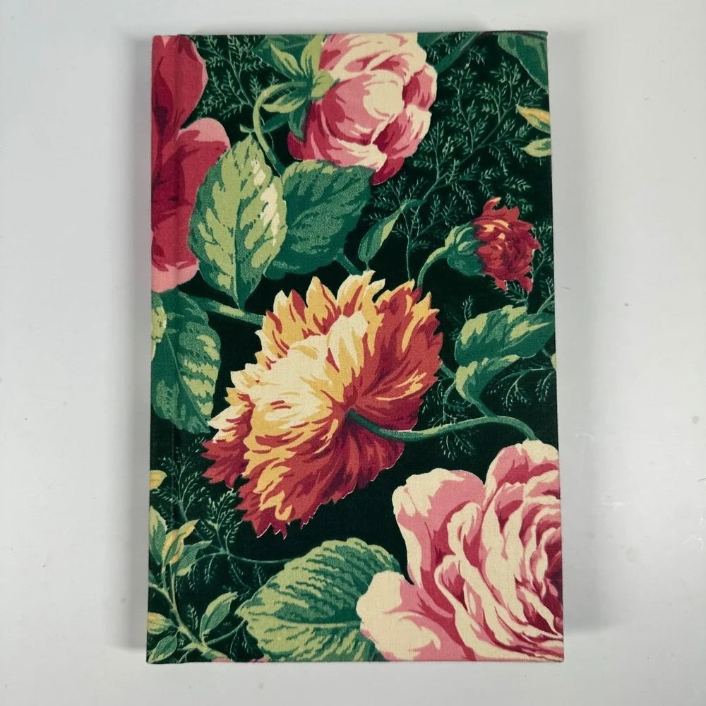 Vintage Lined Journal Floral Fabric Cover 5.5 x 8.5